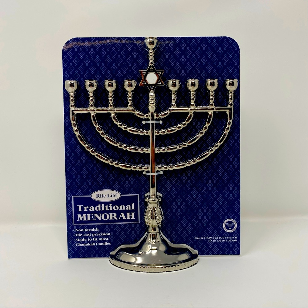 Rite Lite Hanukkah Silver Menorah - Modern Polished
Chanukah Menorah NEW‎